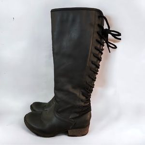 Steve Madden Black Lace Up Boots